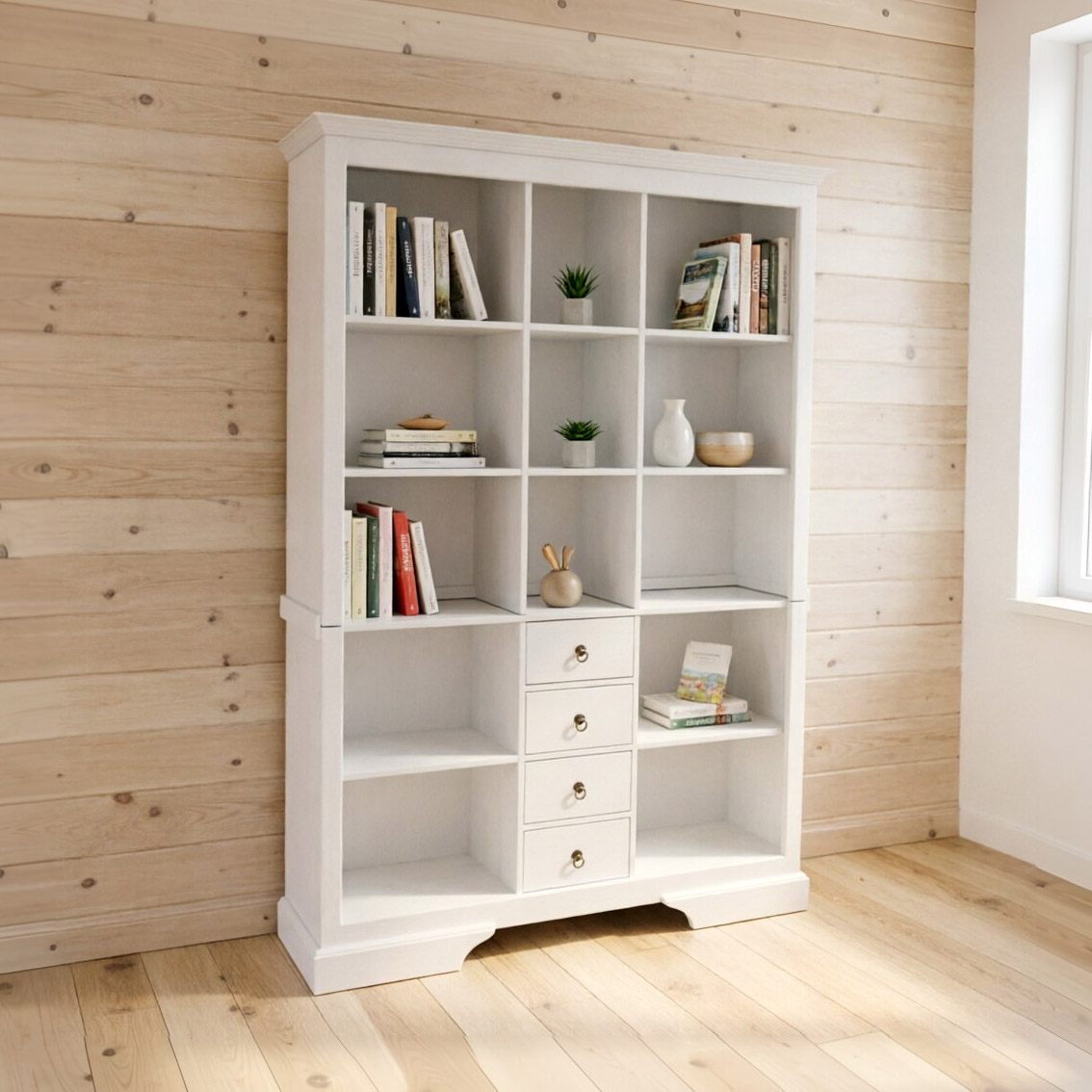 Nordic Style White Bookcase